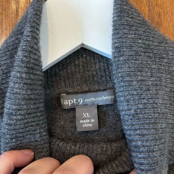 Apt. 9 100% Cashmere grey turtleneck sweater xlarge - Picture 5 of 9